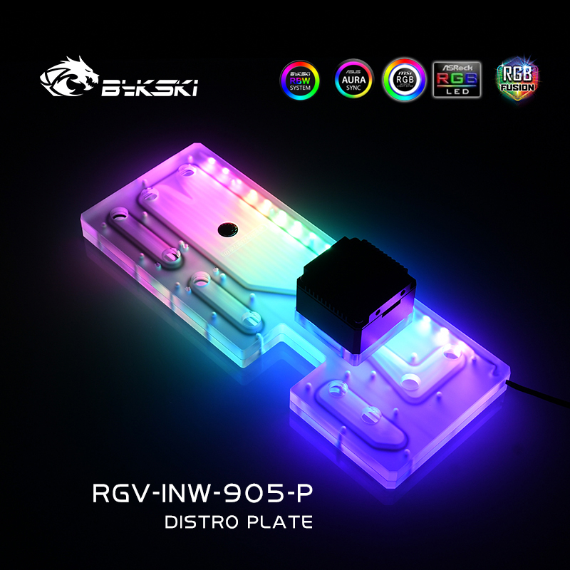 Distro Plate Ddc Pump Combo - Bykski RGV-INW-905-P 아크릴 디스트로 플레이트/보드 리저버,