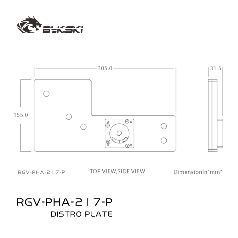 Distro Plate Ddc Pump Combo - Bykski RGV-PHA-217-P 아크릴 디스트로 플레이트/보드 리저버