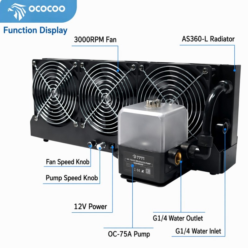OCOCOO 외부 수냉식 키트 360 라디에이터 AI  - External Radiator Water Cooling Kit 리뷰 및 가격